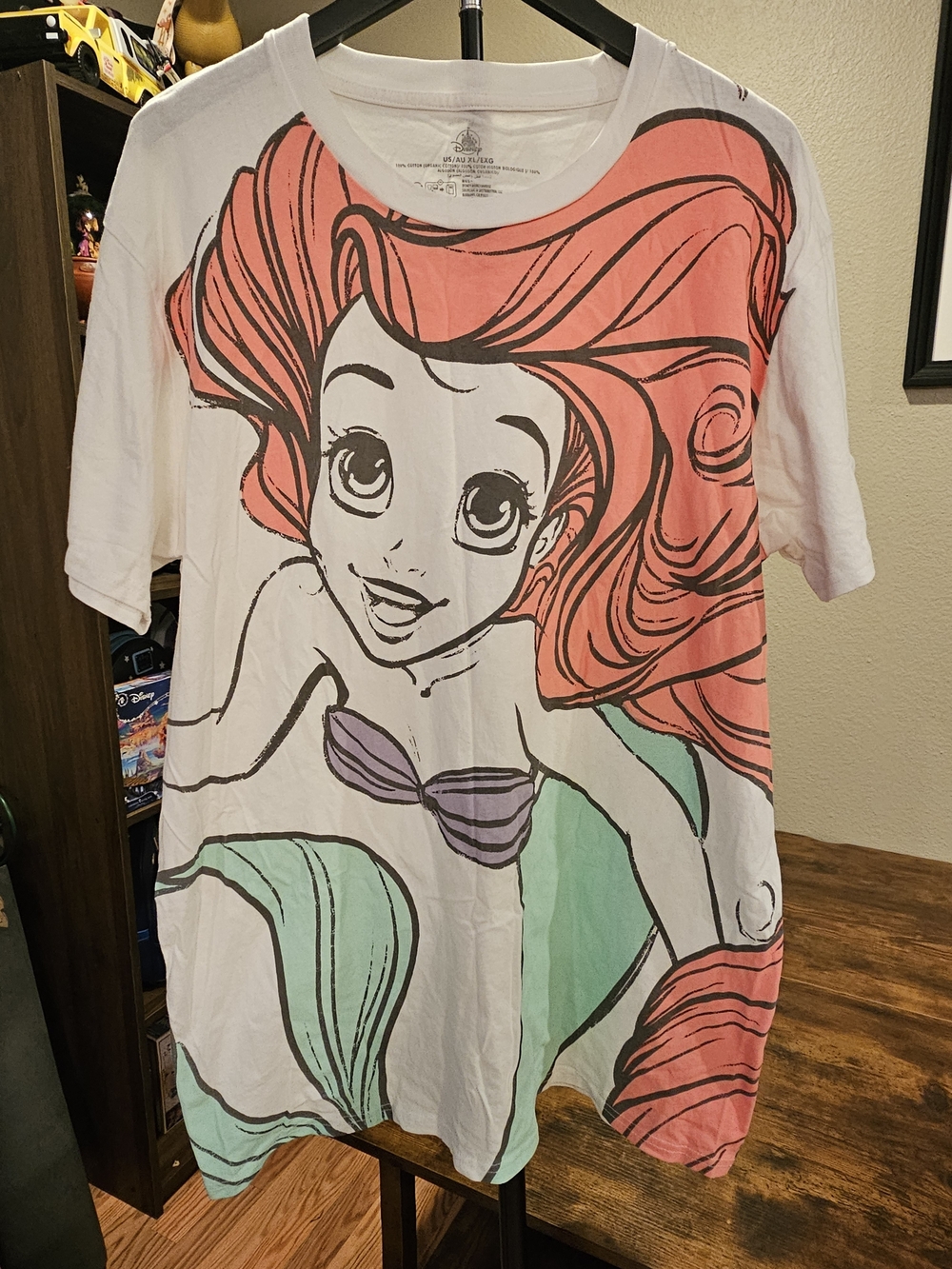 NWOT Disney Parks Big Face Ariel Graphic Tee